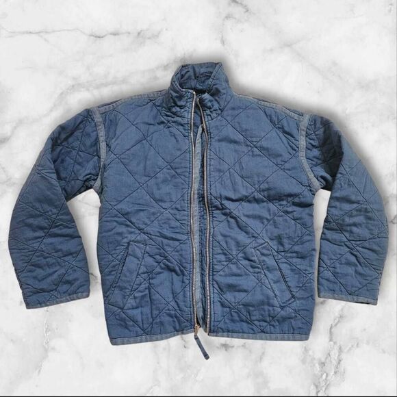 GAP Jackets & Blazers - GAP XS Blue Quilted Full Zip Bomber Coat